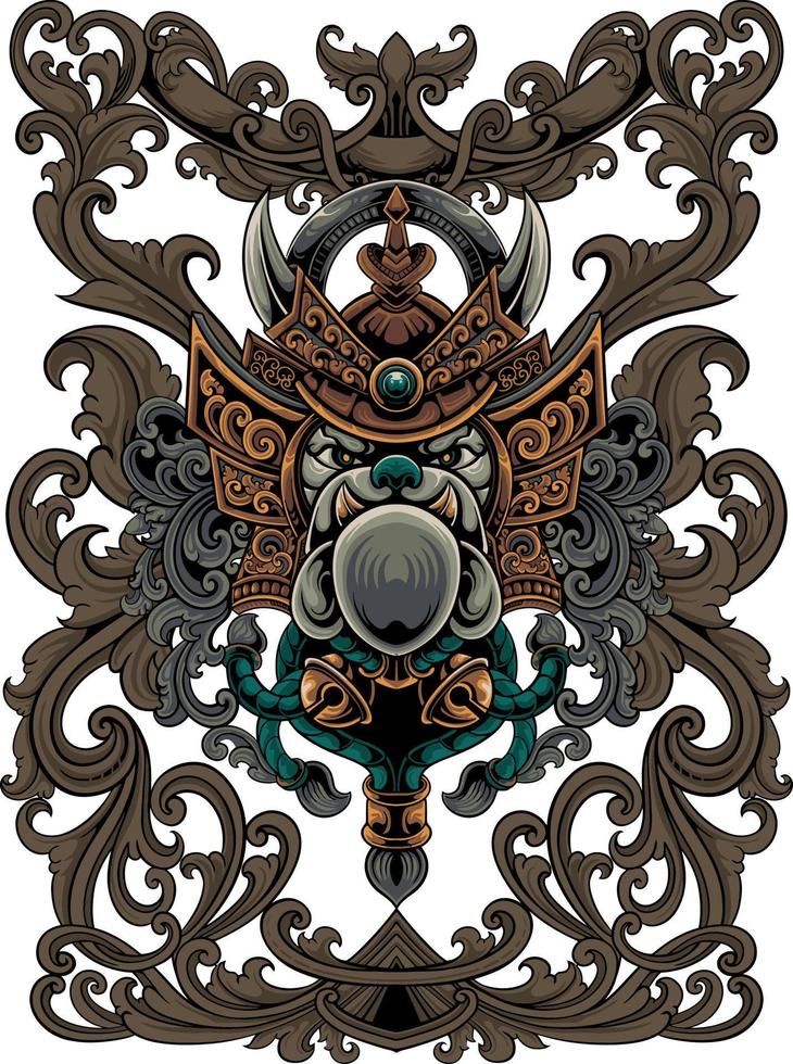 Japanese samurai shogun masks vector