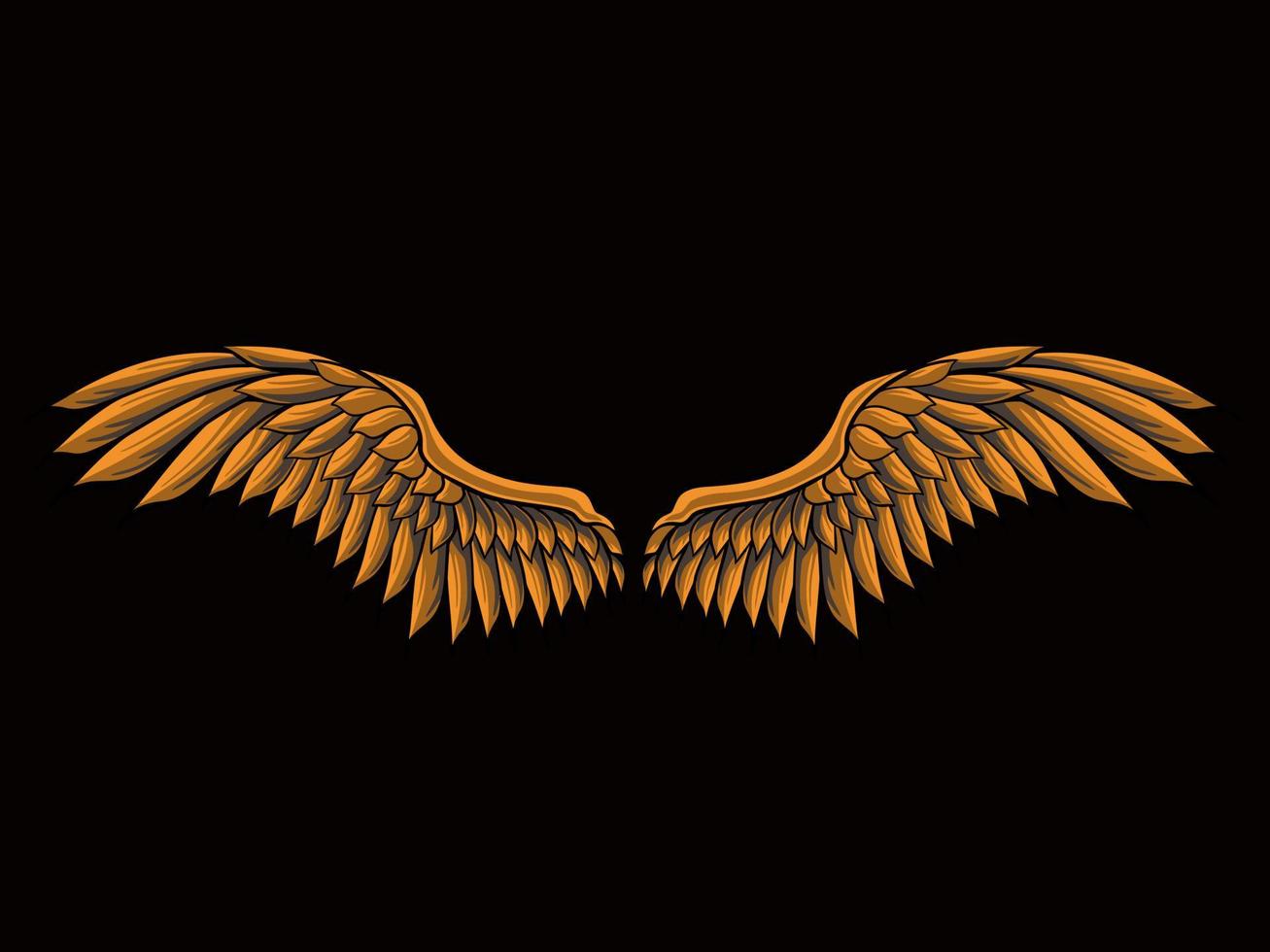 bird wings vector design for elements, color editable