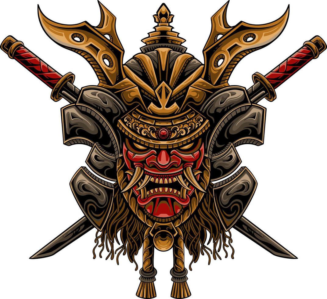 vector of  yasuke  with japanese samurai mask