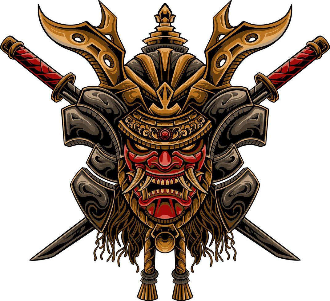 vector of  yasuke  with japanese samurai mask