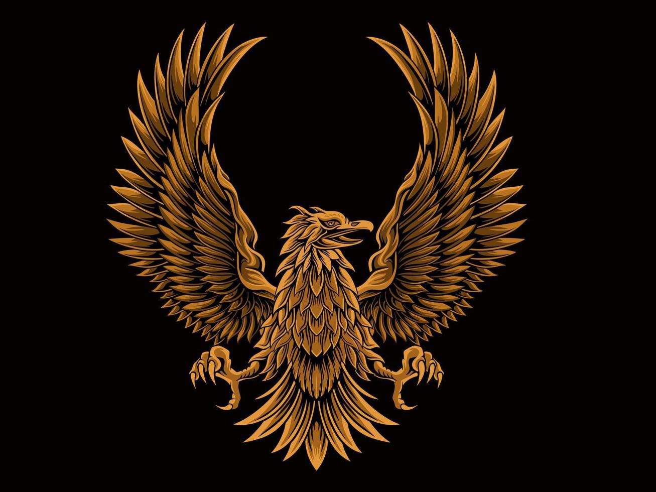 classic style eagle vector design, color editable