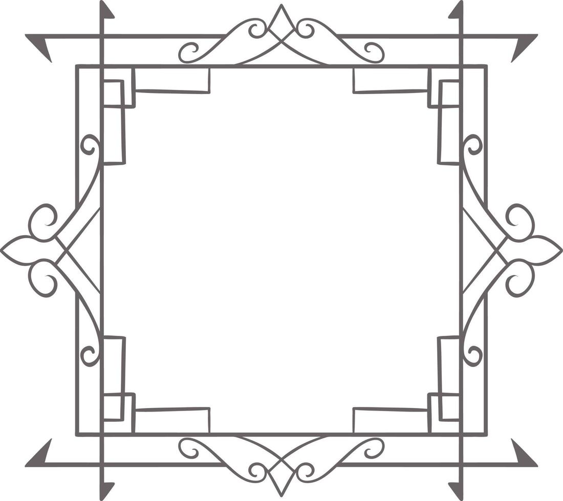 simple classic ornament frame design engraved color vector editable