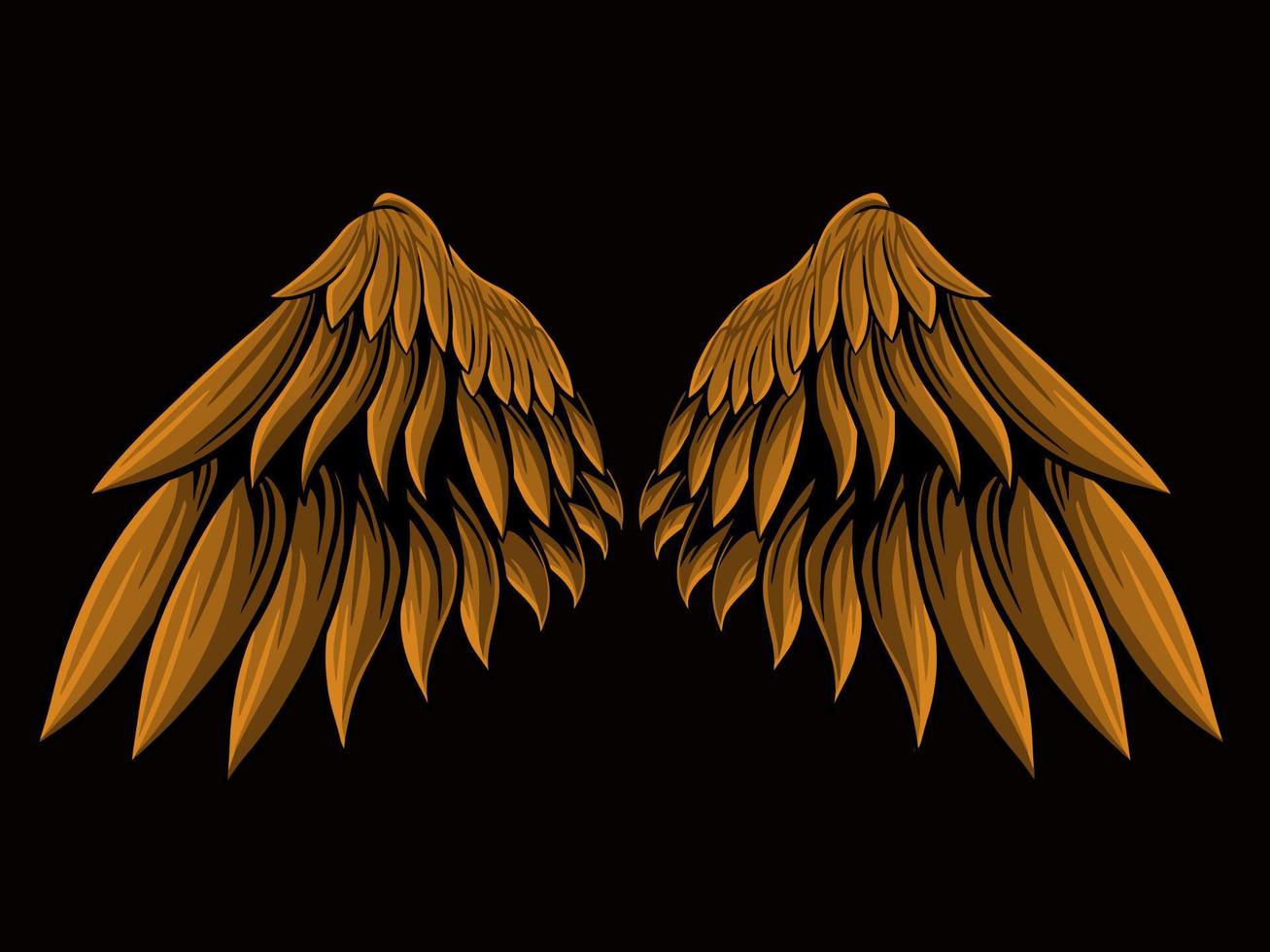 bird wings vector design for elements, color editable