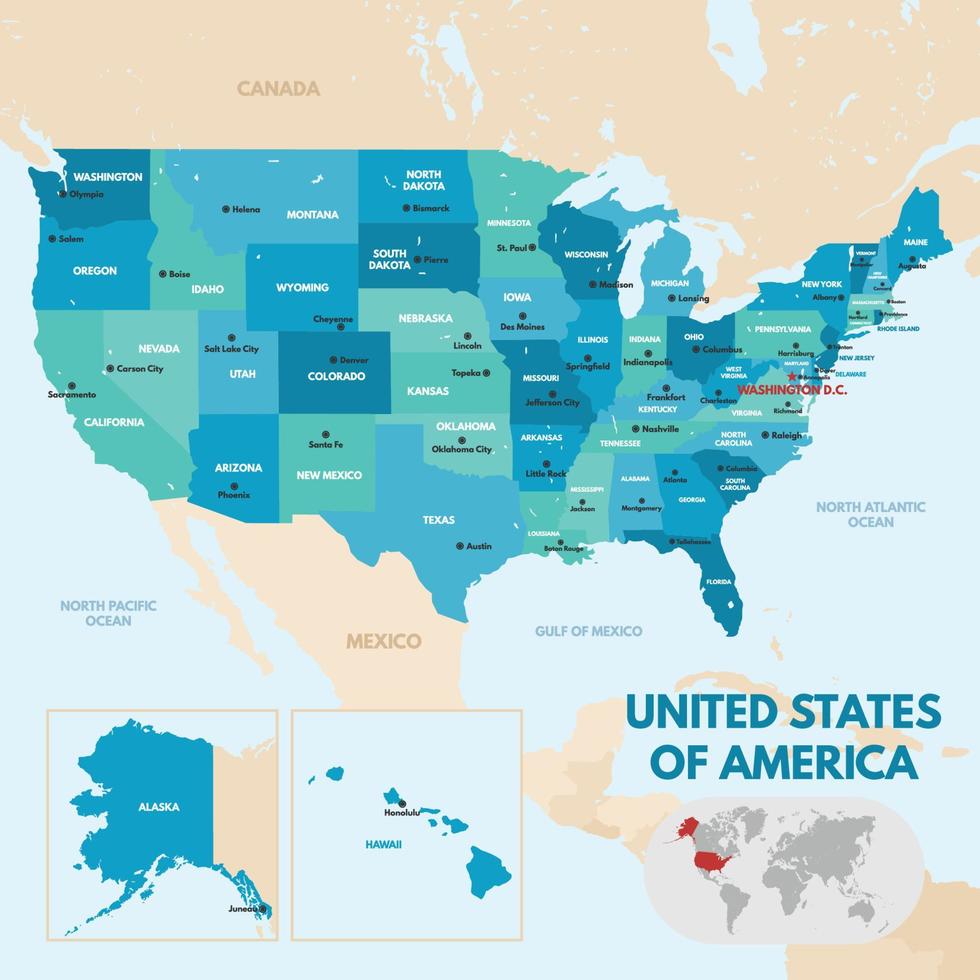 United States of America Country - United States Of America Country Map Free Vector