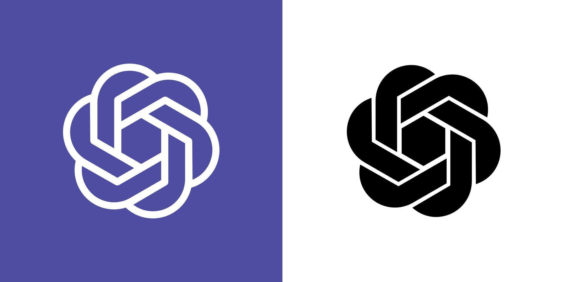 abierto logo en dos diferente estilo vector