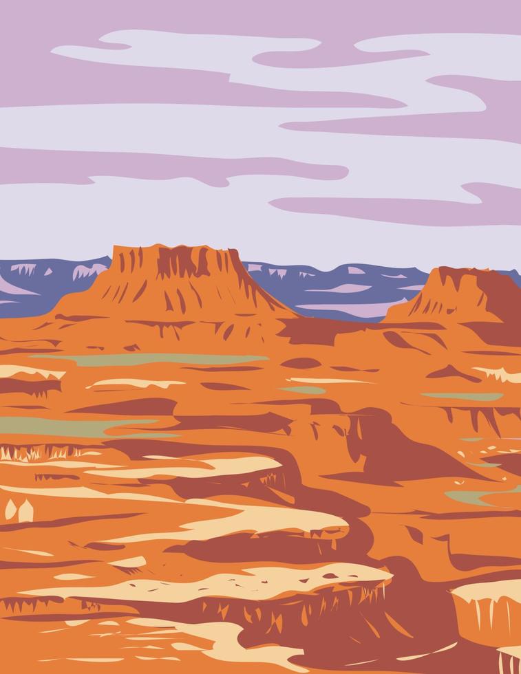 Island in the Sky in Canyonlands  National Park Moab Utah WPA Poster Art vector