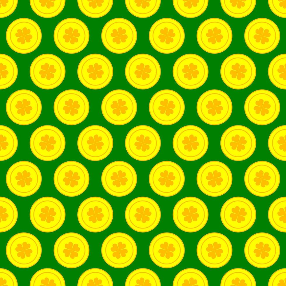 Seamless Pattern with Coins for Saint Patrick's Day. Design for Fashion Prints, Textiles, Wallpaper, Wrapping Paper vector