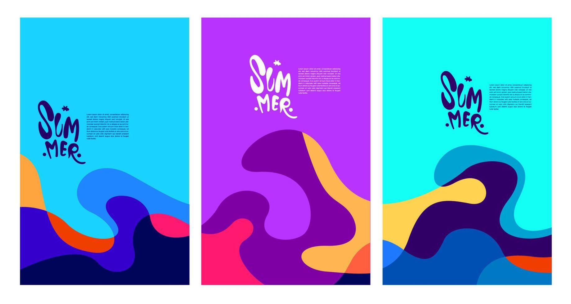 Vector Colorful Fluid and Liquid Summer Brochure Background Template