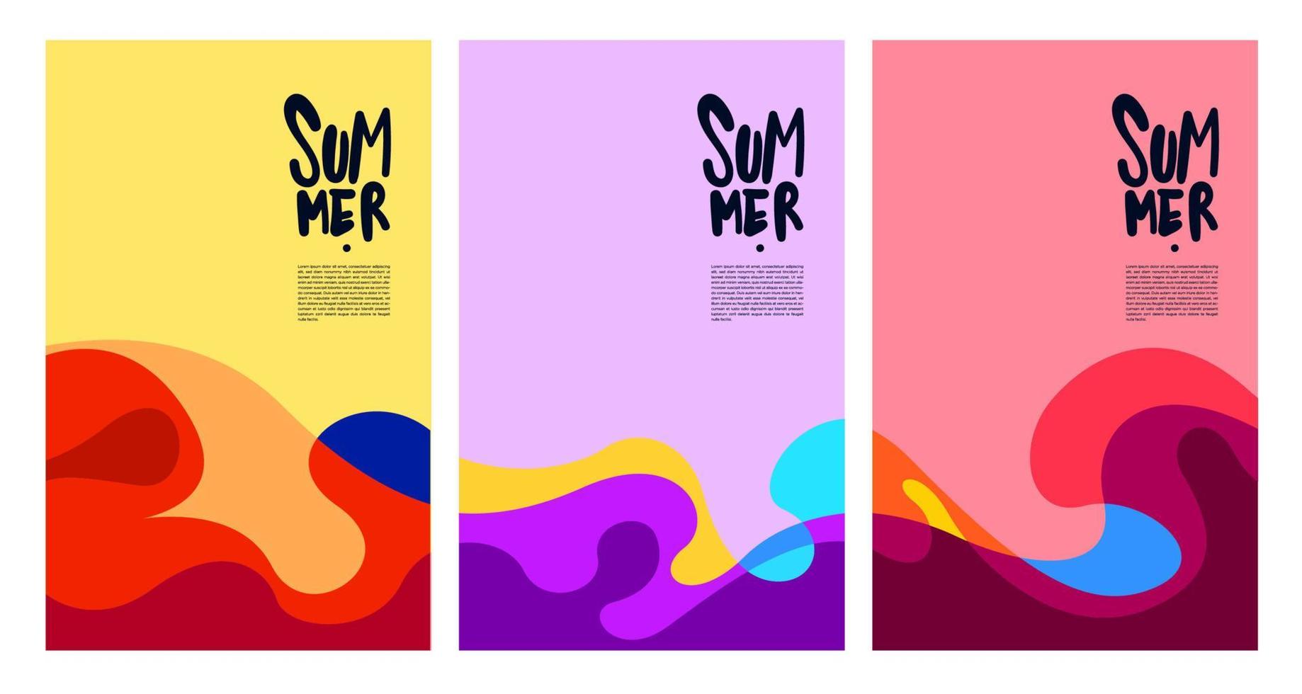 Vector Colorful Fluid and Liquid Summer Brochure Background Template