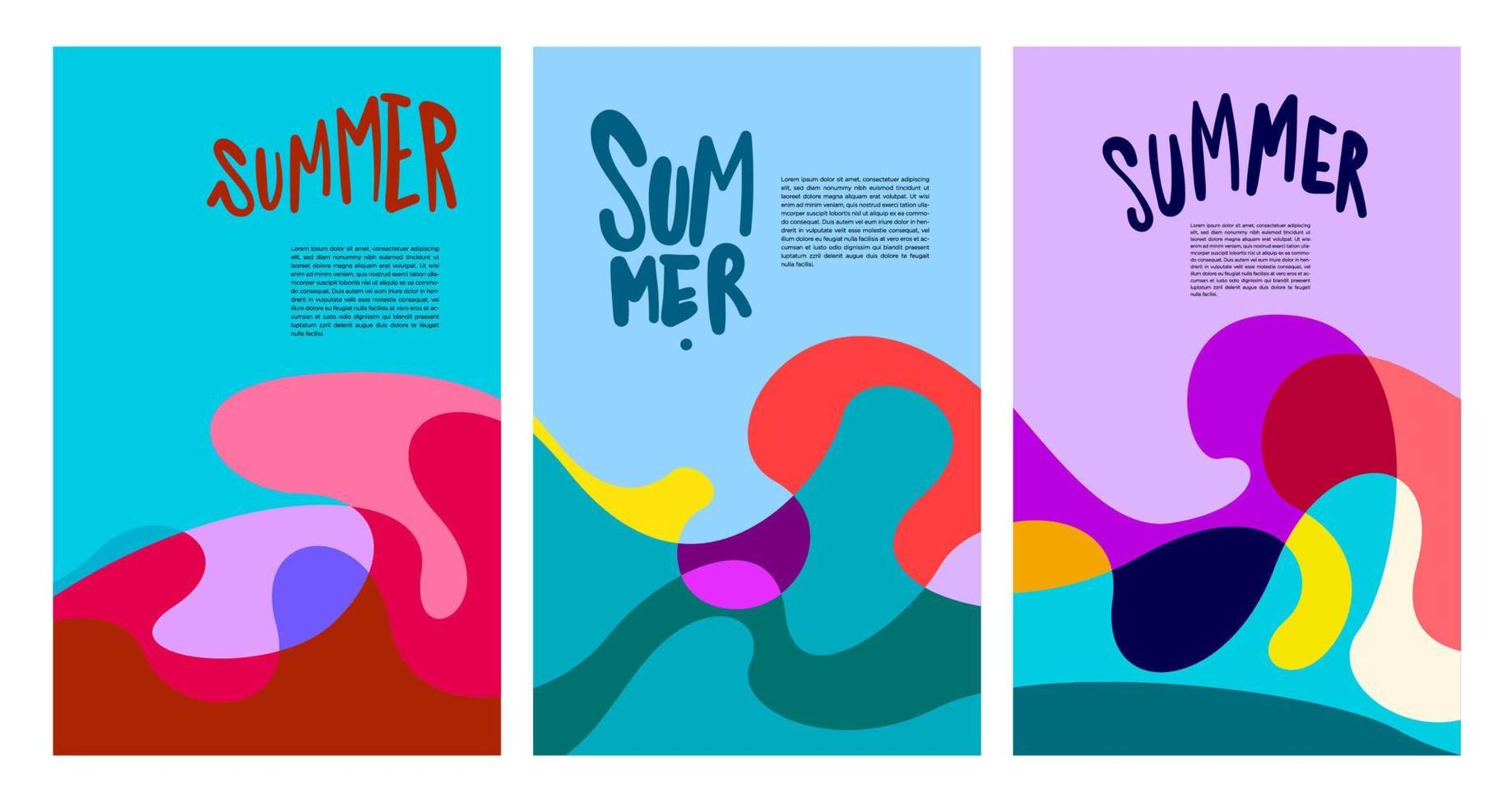 Vector Colorful Fluid and Liquid Summer Brochure Background Template