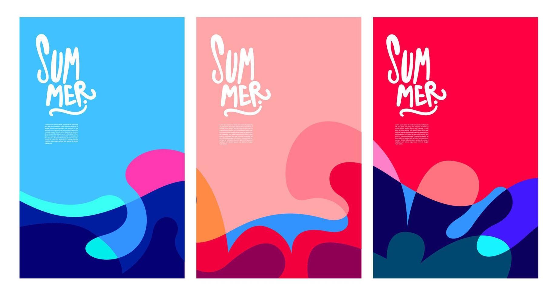 Vector Colorful Fluid and Liquid Summer Brochure Background Template