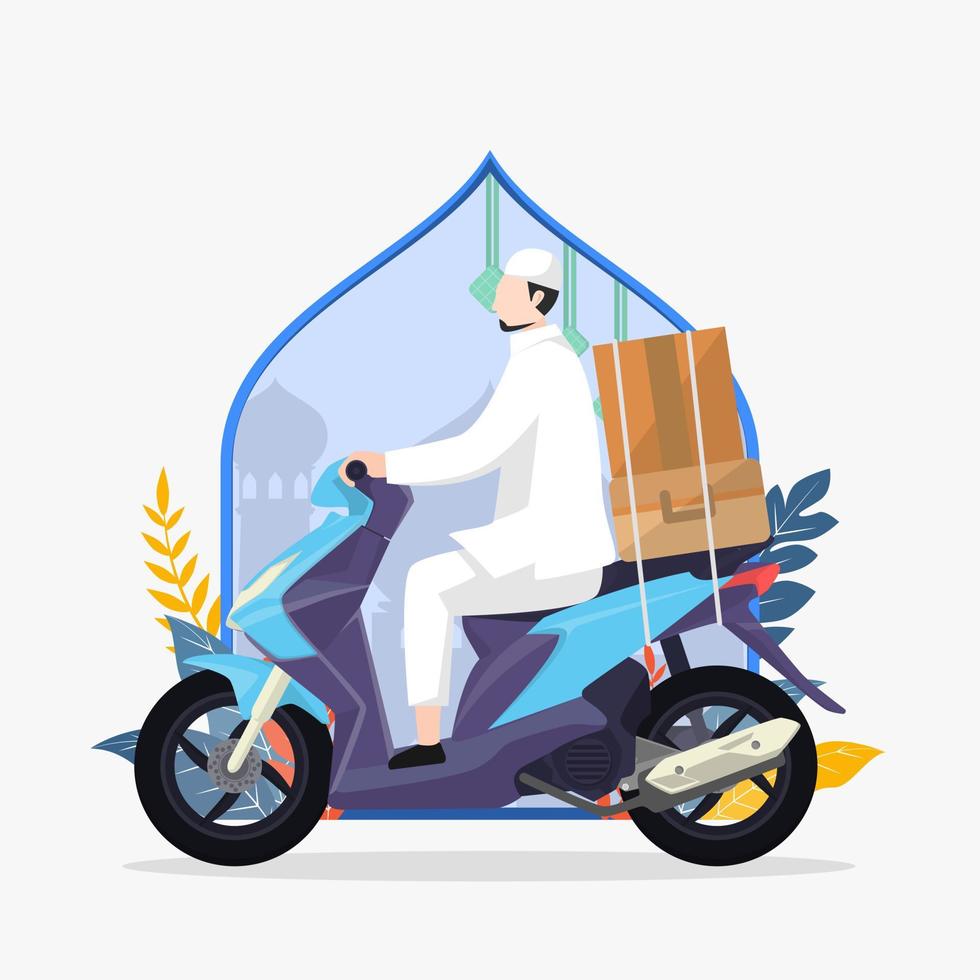 mudik tradition vector flat illustration