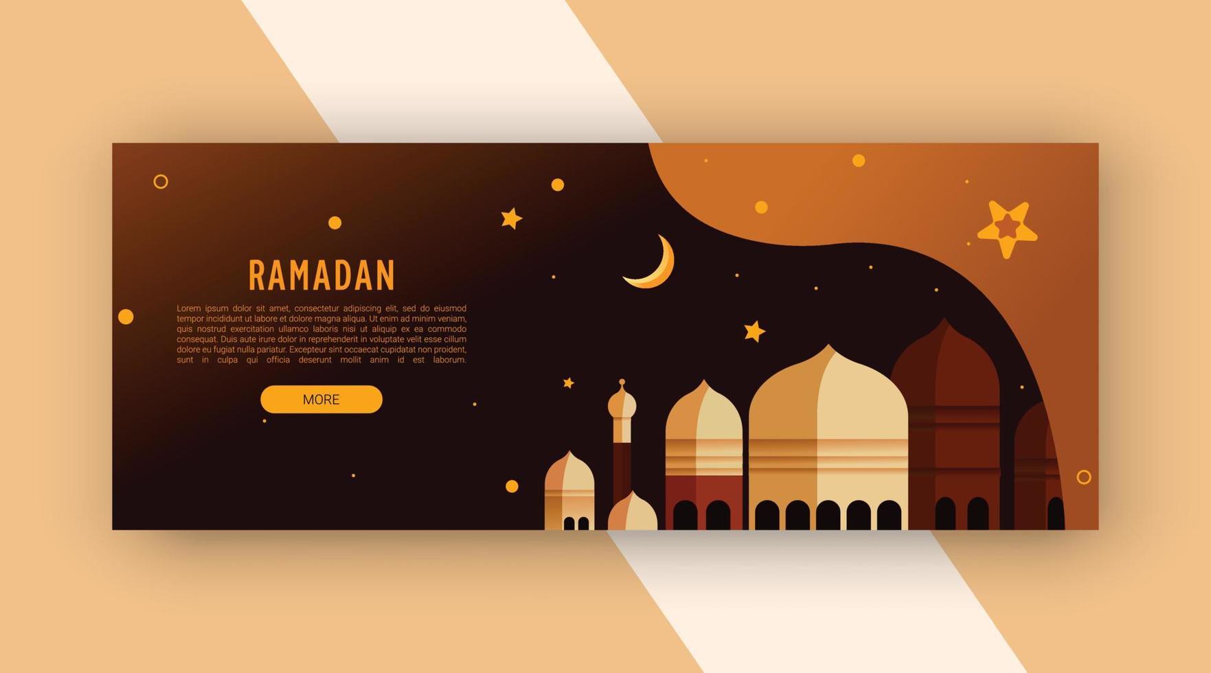 realistic Ramadan twitch banner and cover design vector