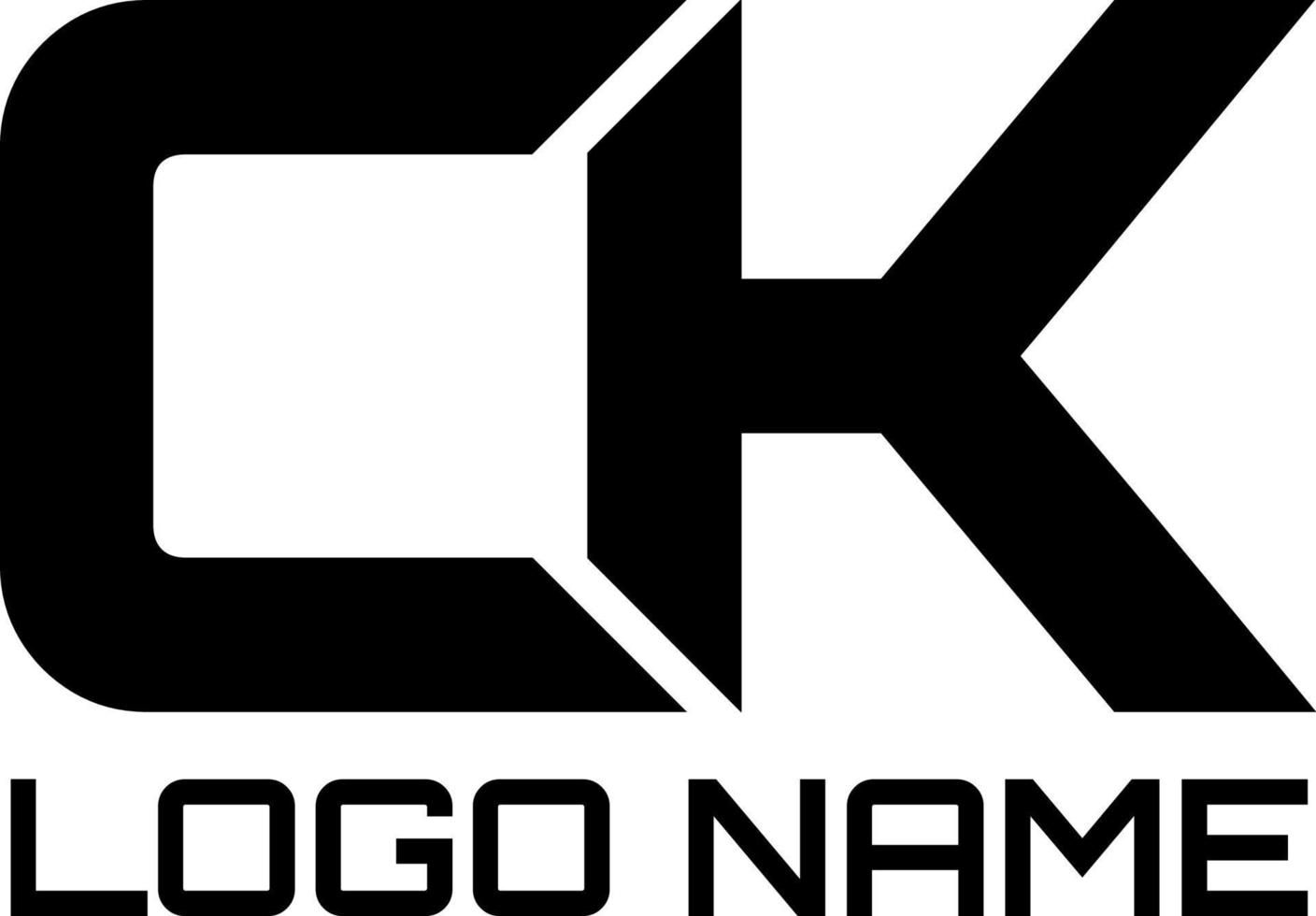 ck inicial logo diseño vector