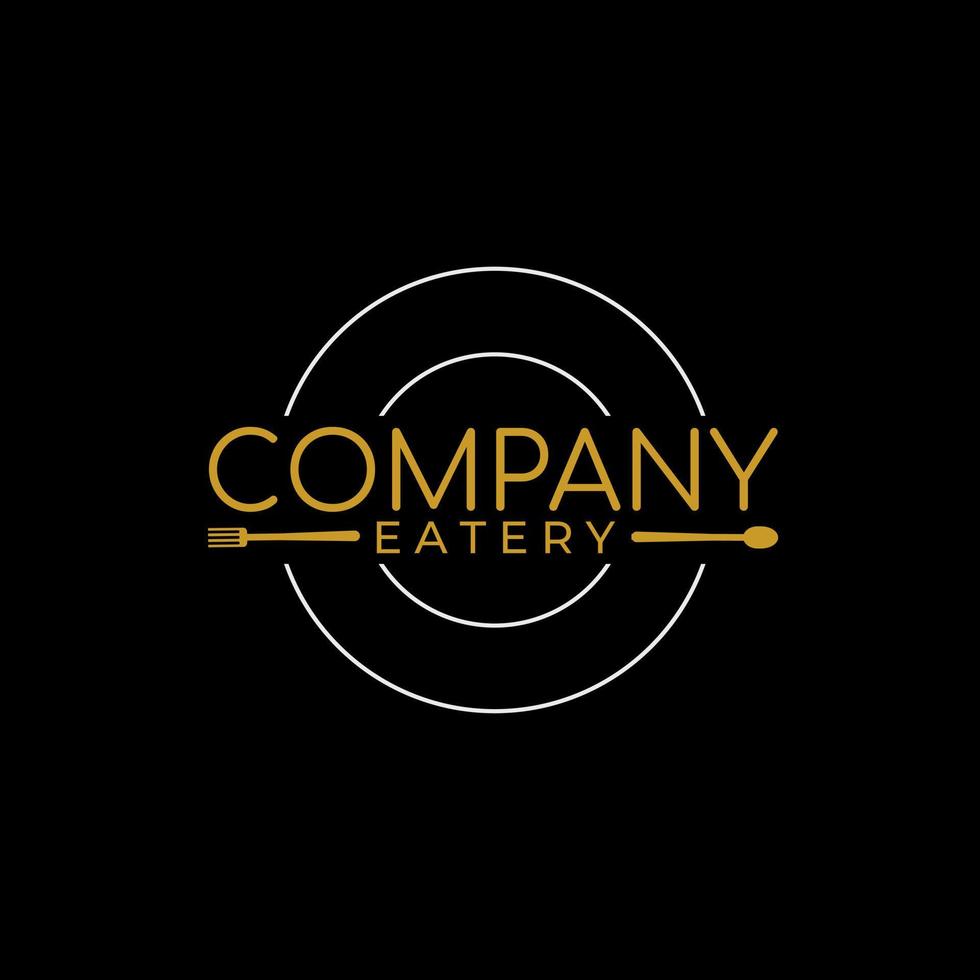 minimalist Eatery logo design vector free