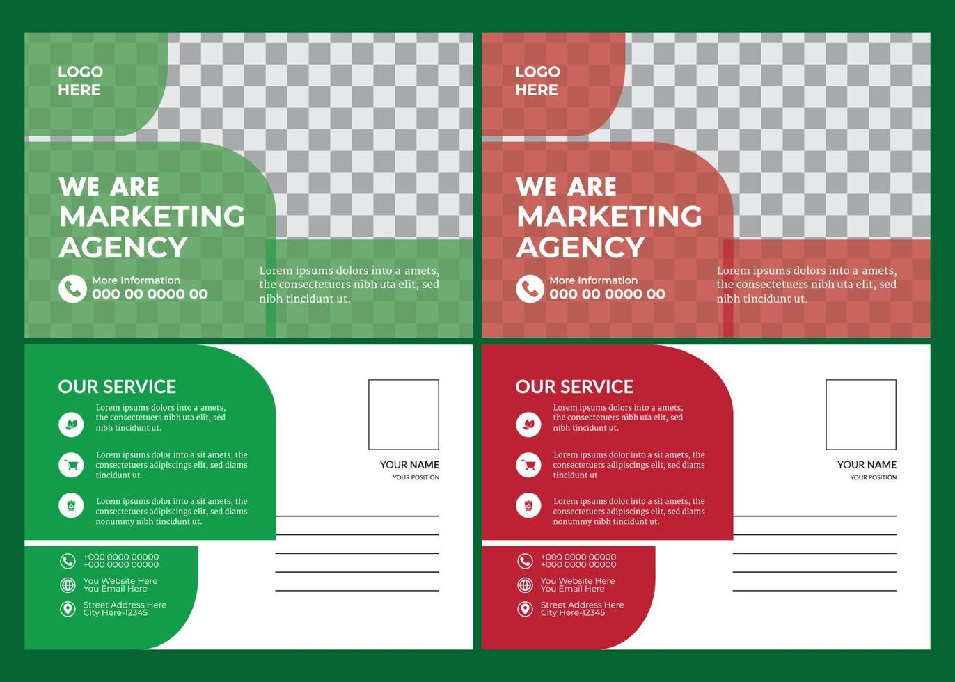 Corporate Business Postcard Design vector