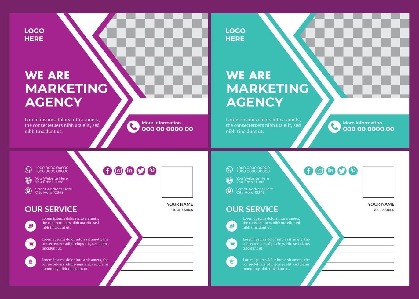 Corporate Business Postcard Design vector