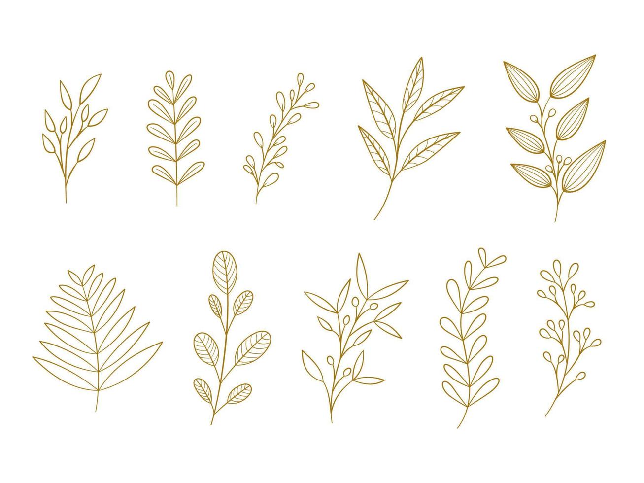 Aesthetic leaf line art vector