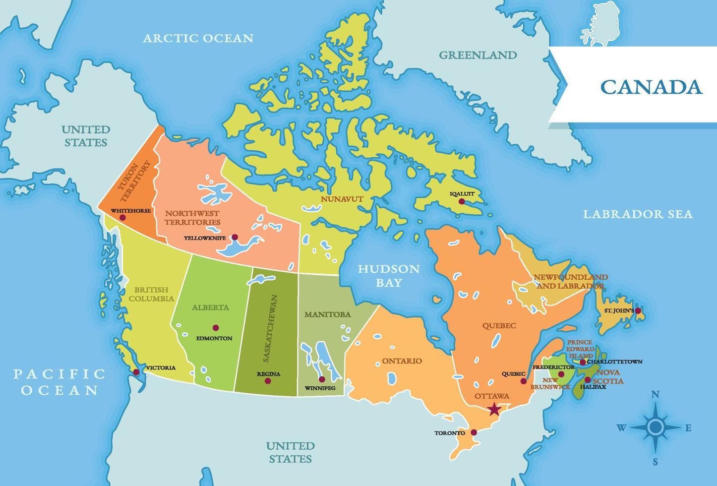 mapa de canadá vector