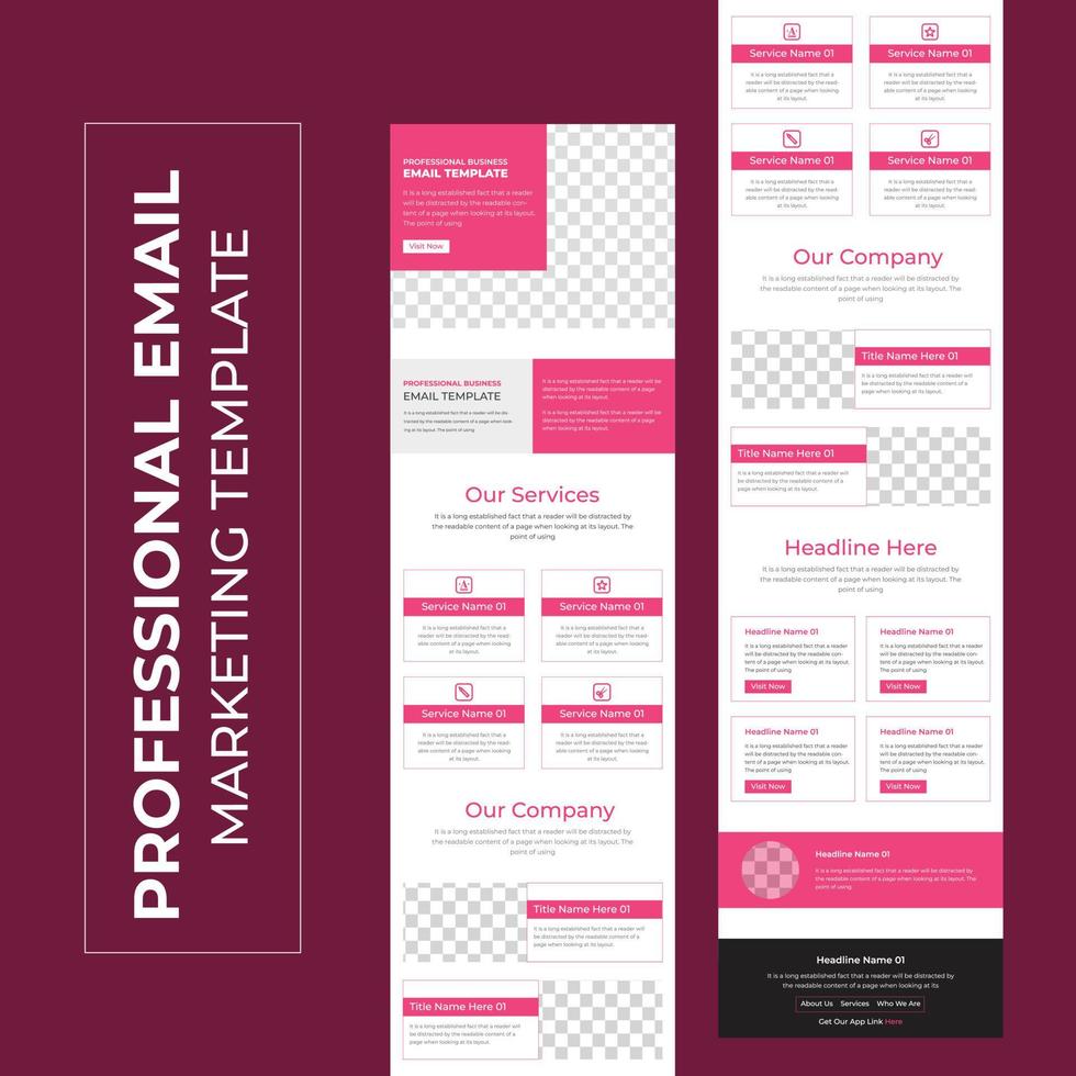 Latest Email Newsletter Template For Professional Email Marketing vector