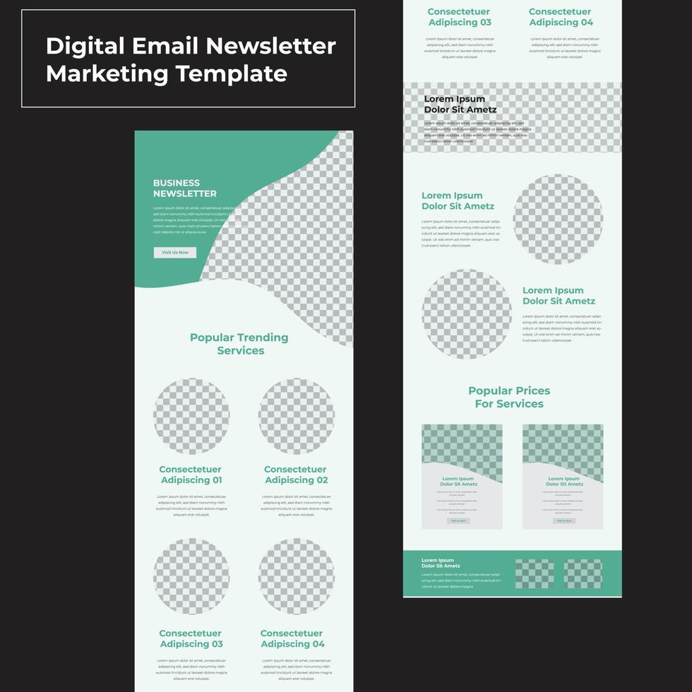 Latest Digital Email Newsletter Marketing Template File vector