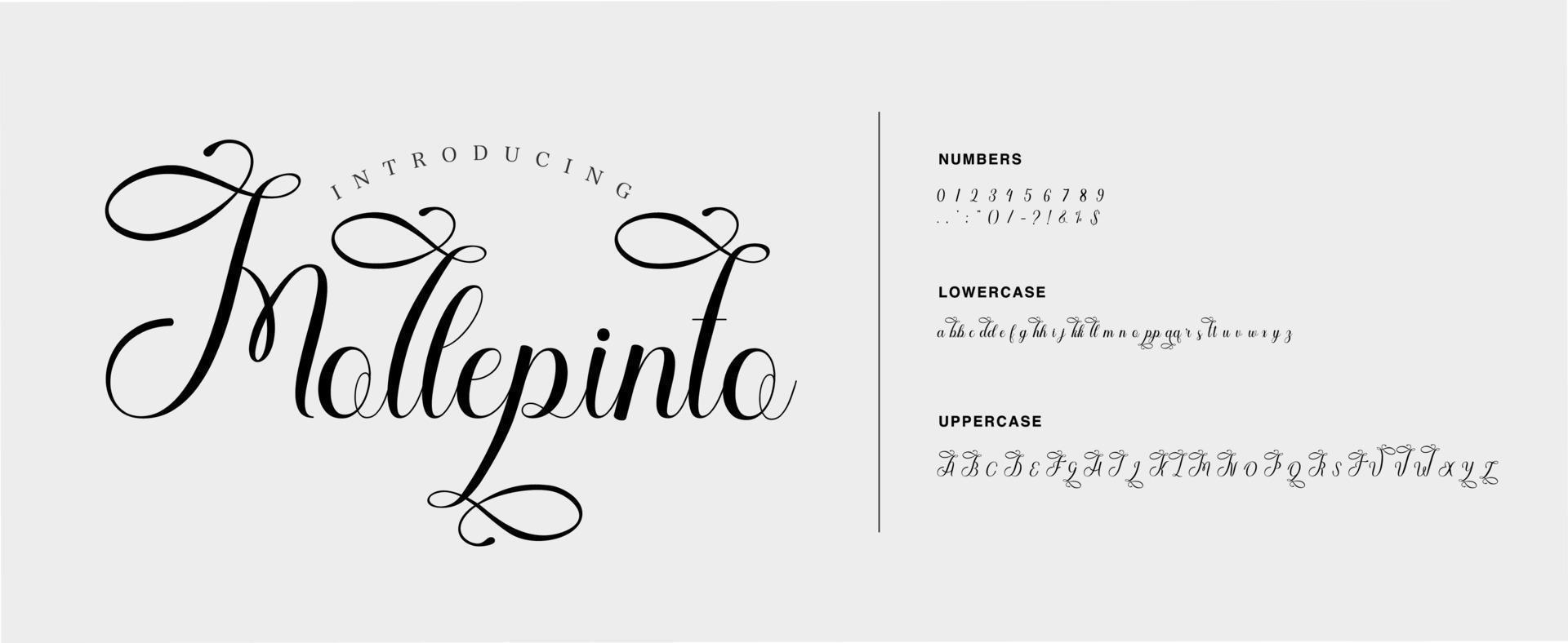 Wedding luxury alphabet letters font. Decorative typography elegant classic lettering serif fonts and number vintage retro with tails. vector illustration