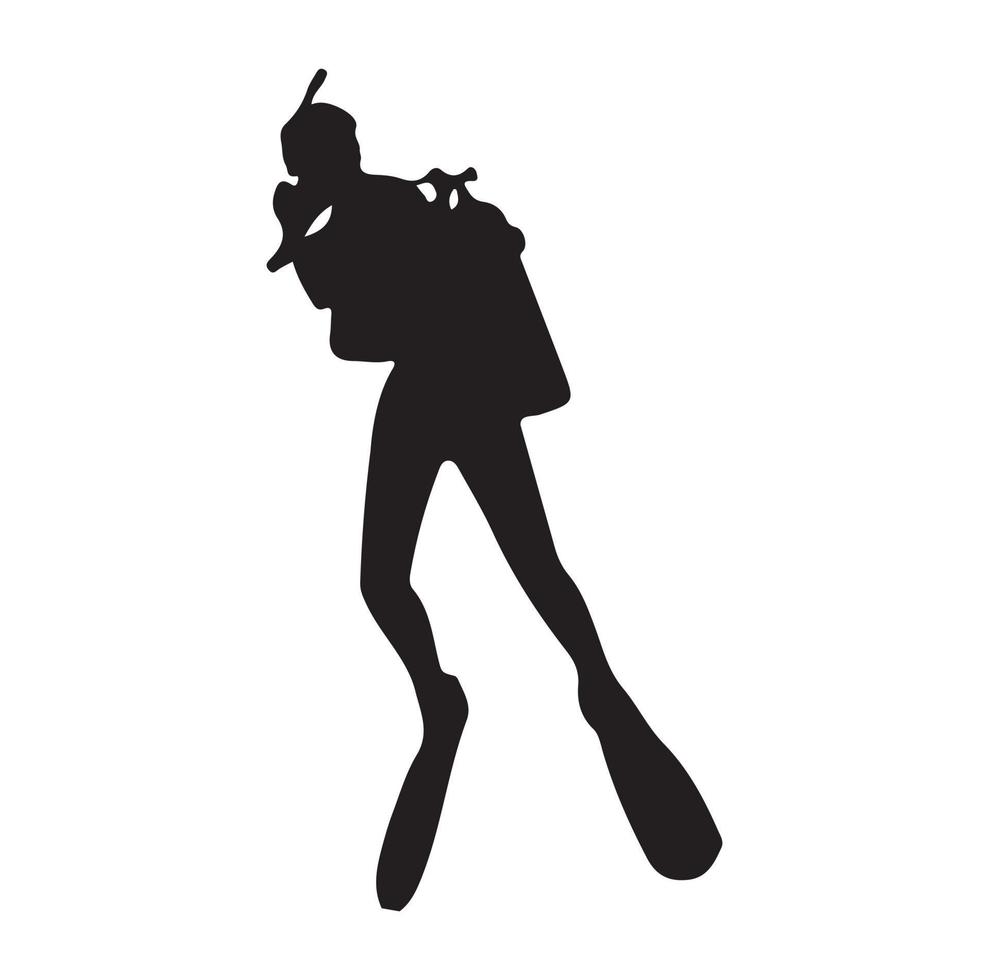 Scuba diver vector, Vector scuba diver silhouettes