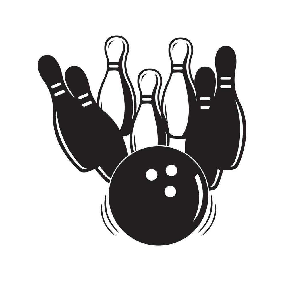 Bowling vector, vector vintage bowling club template