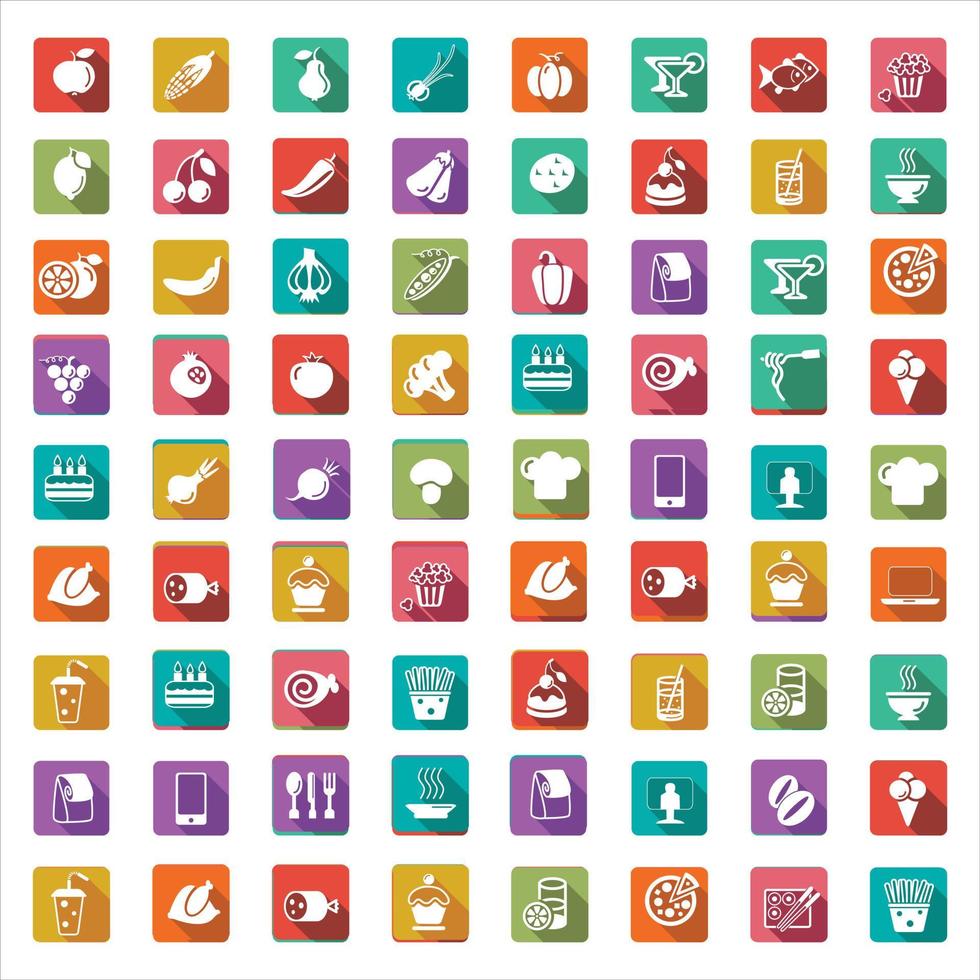 100 icons universal set for web, restaurant, business, birthday and mobile vector