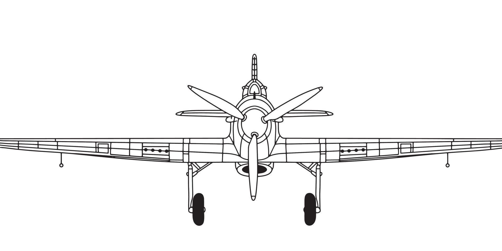 ilustración de vector de avión de guerra