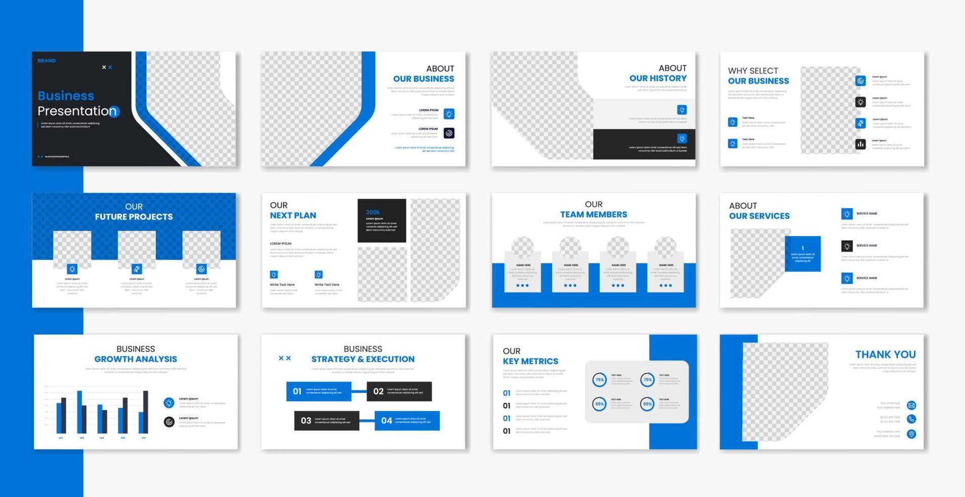 corporativo modelo presentación diseño y página diseño diseño, negocio presentación diapositivas para folleto, empresa perfil, sitio web informe, Finanzas vector