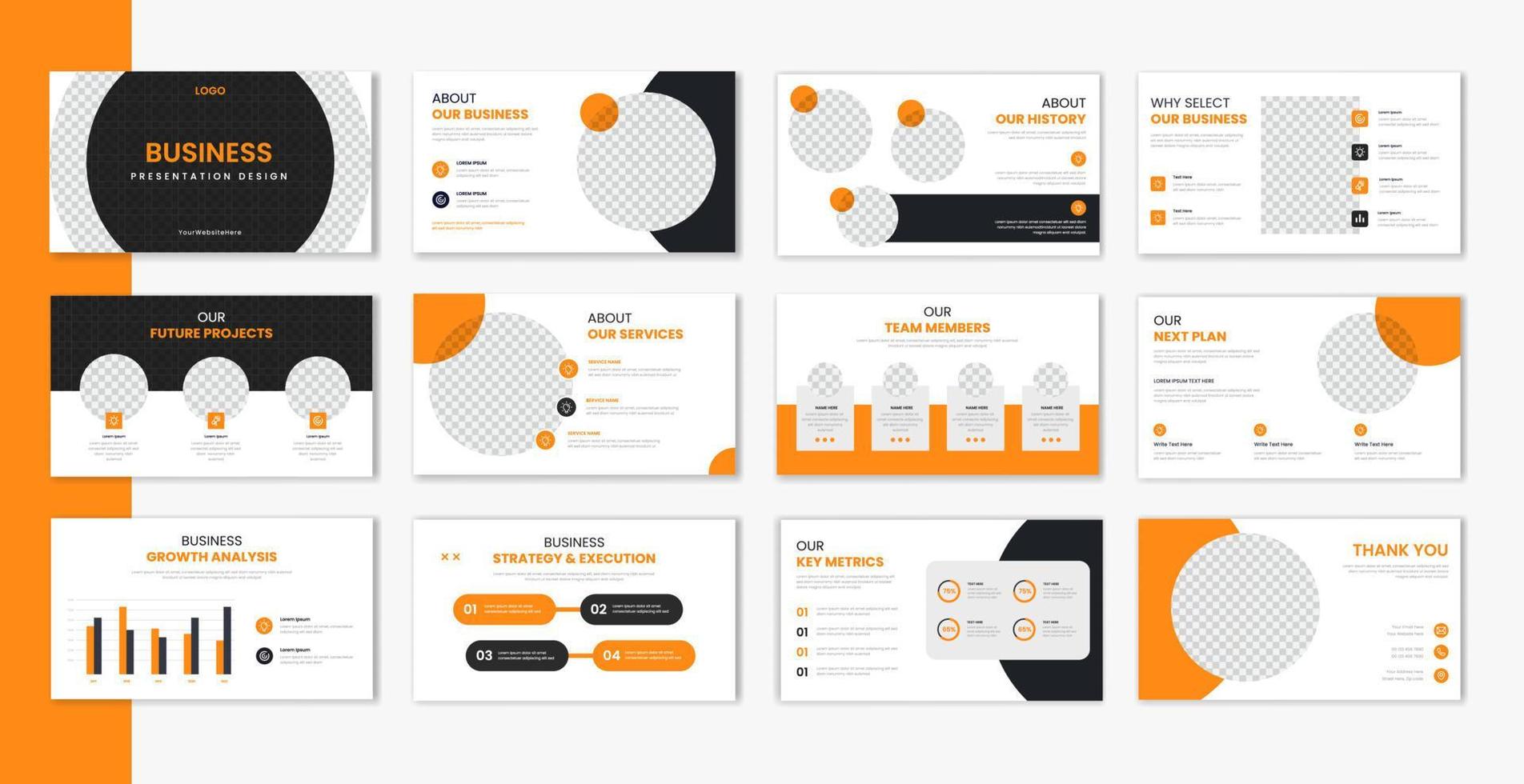 Corporate template presentation design and page layout design, business presentation slideshow for brochure, company profile, website report, finance vector