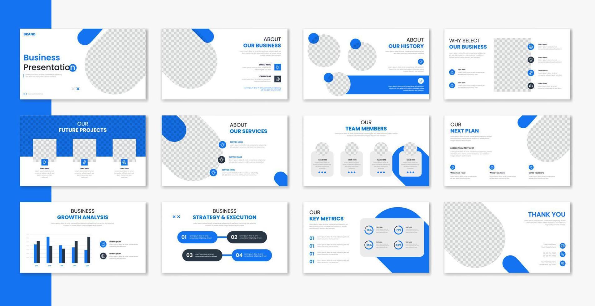 Corporate template presentation design and page layout design, business presentation slideshow for brochure, company profile, website report, finance vector