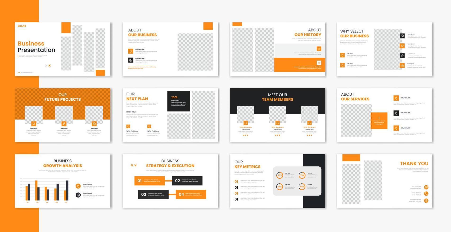 Corporate template presentation design and page layout design, business presentation slideshow for brochure, company profile, website report, finance vector