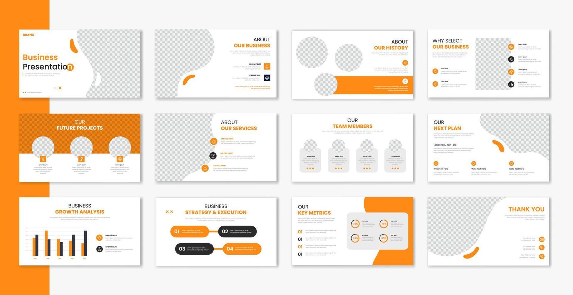 Corporate template presentation design and page layout design, business presentation slideshow for brochure, company profile, website report, finance vector