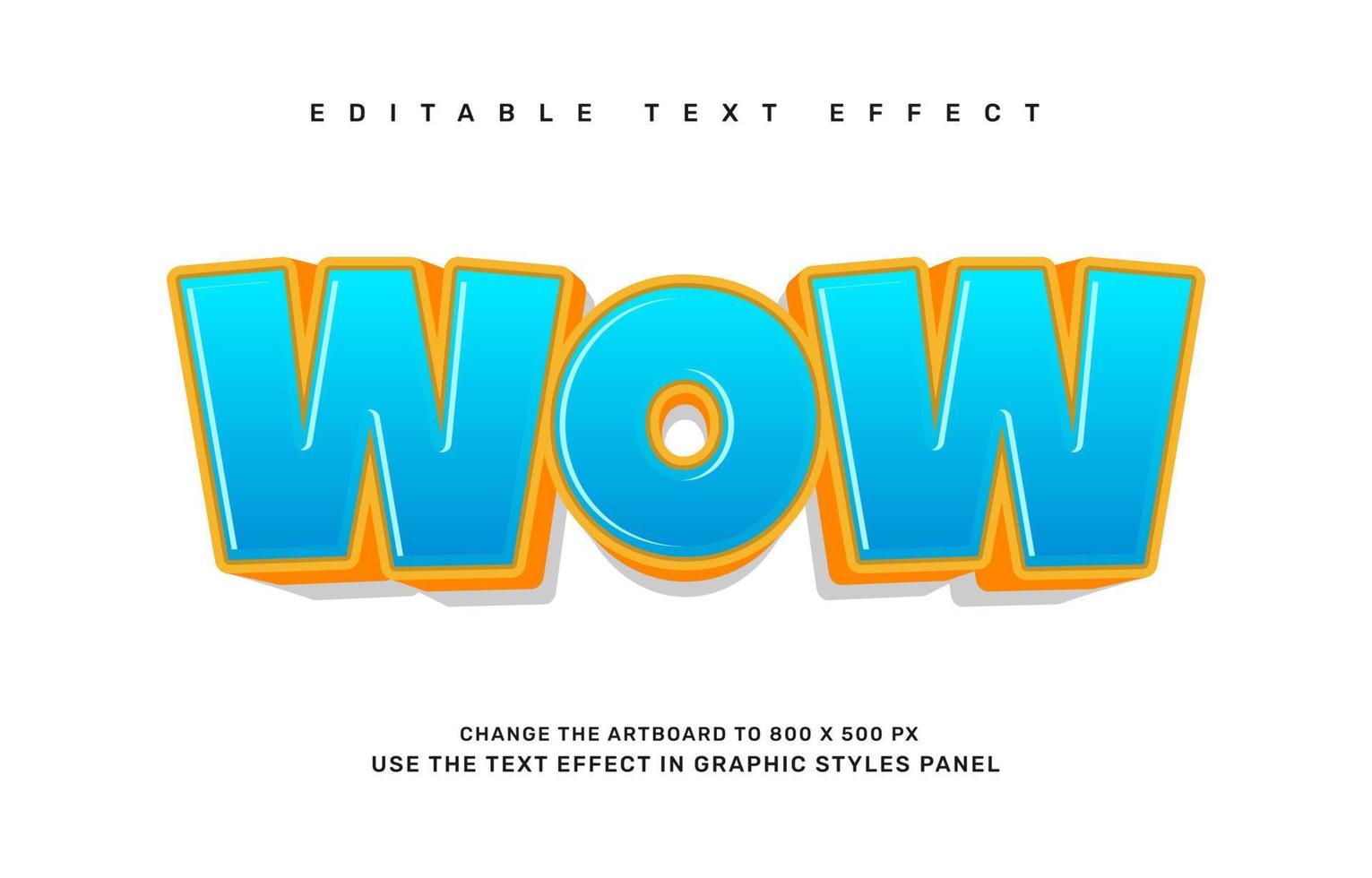 wow text effect vector