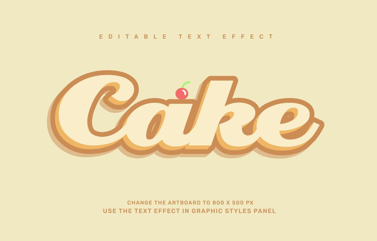 cake text effect vector