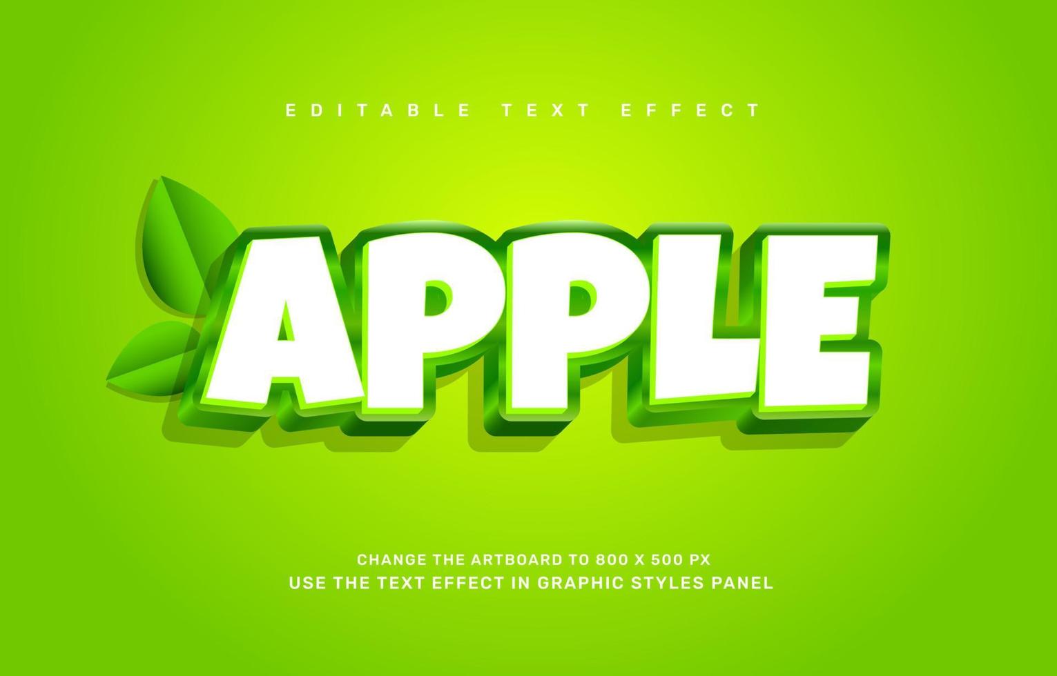 manzana texto efecto vector