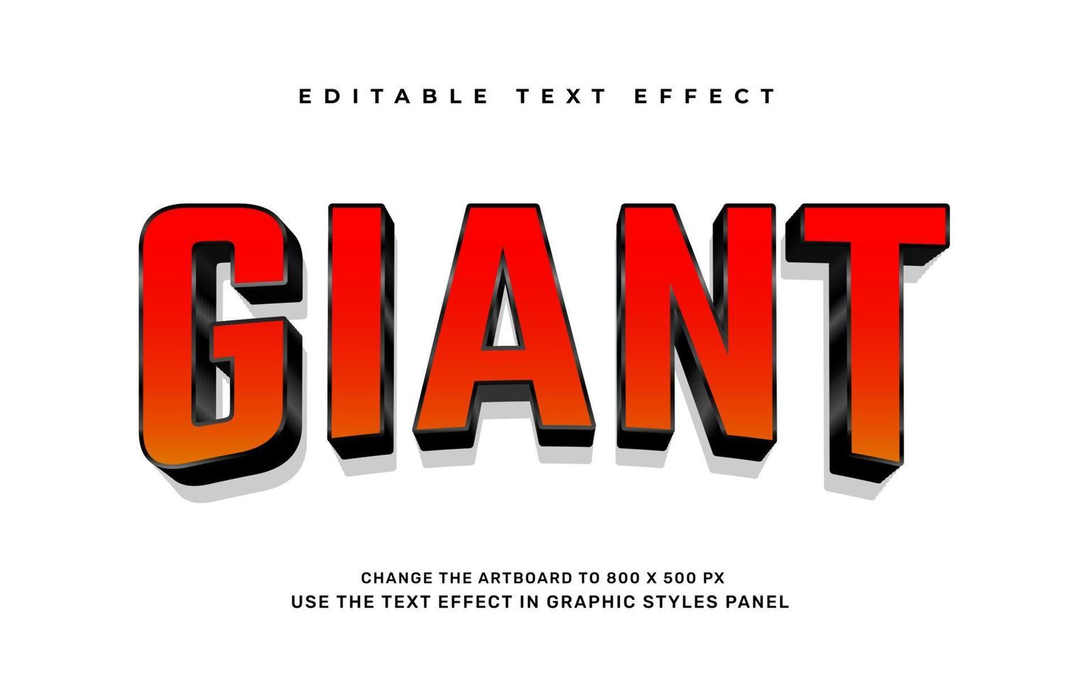 giant text effect vector