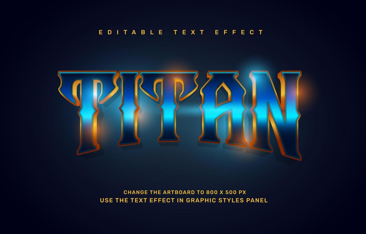 Titan text effect vector