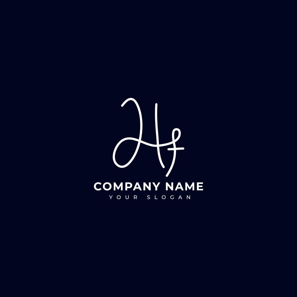 Hf Initial signature logo vector design