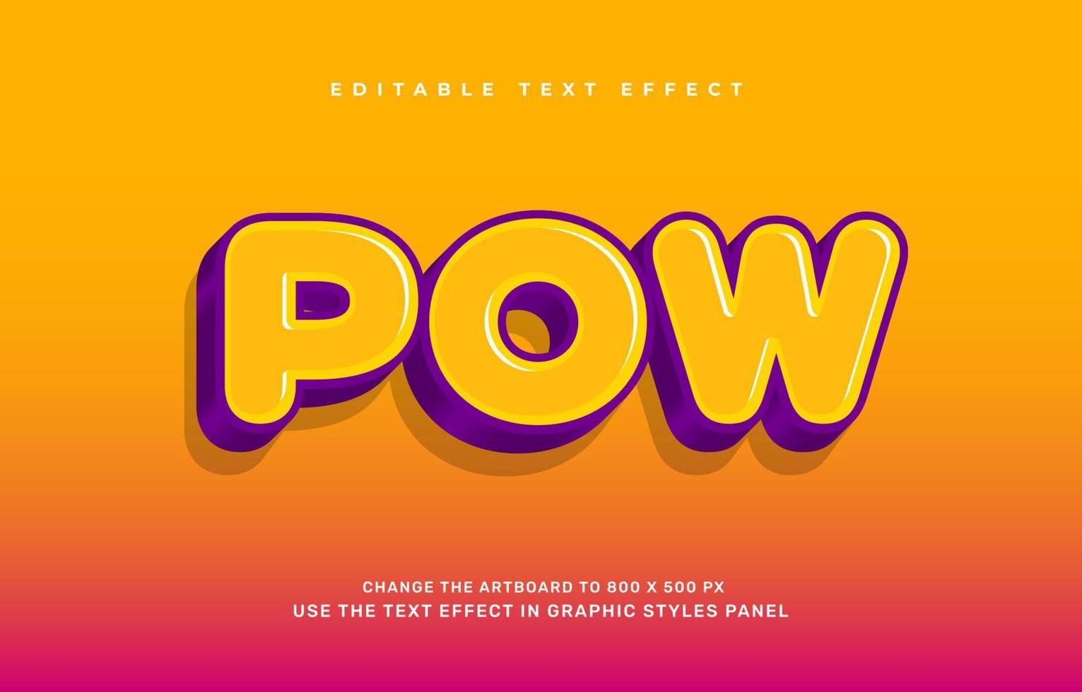 Pow comic text effect vector