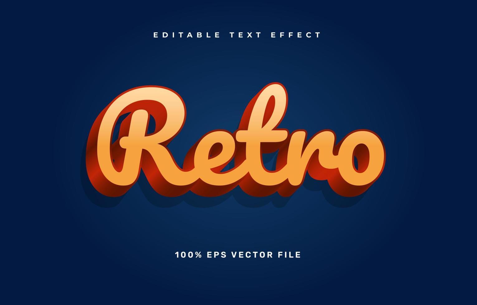 efecto de texto retro vector