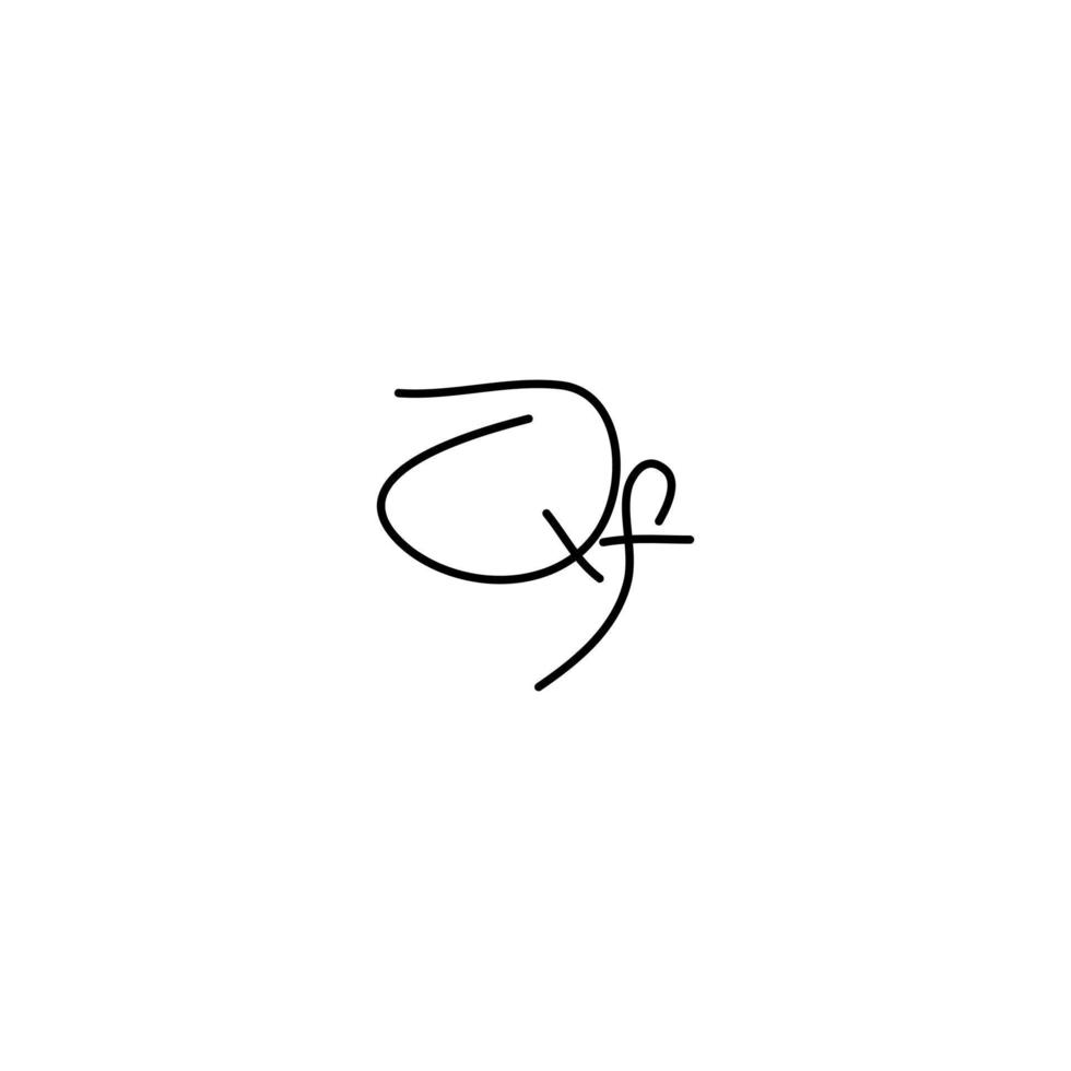 qf inicial firma logo vector diseño