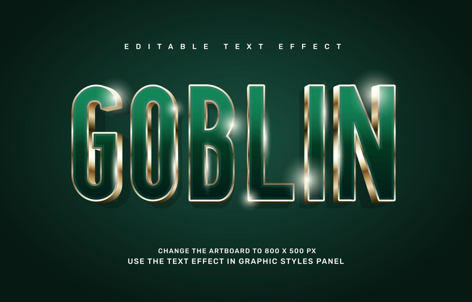 Gold goblin text effect vector