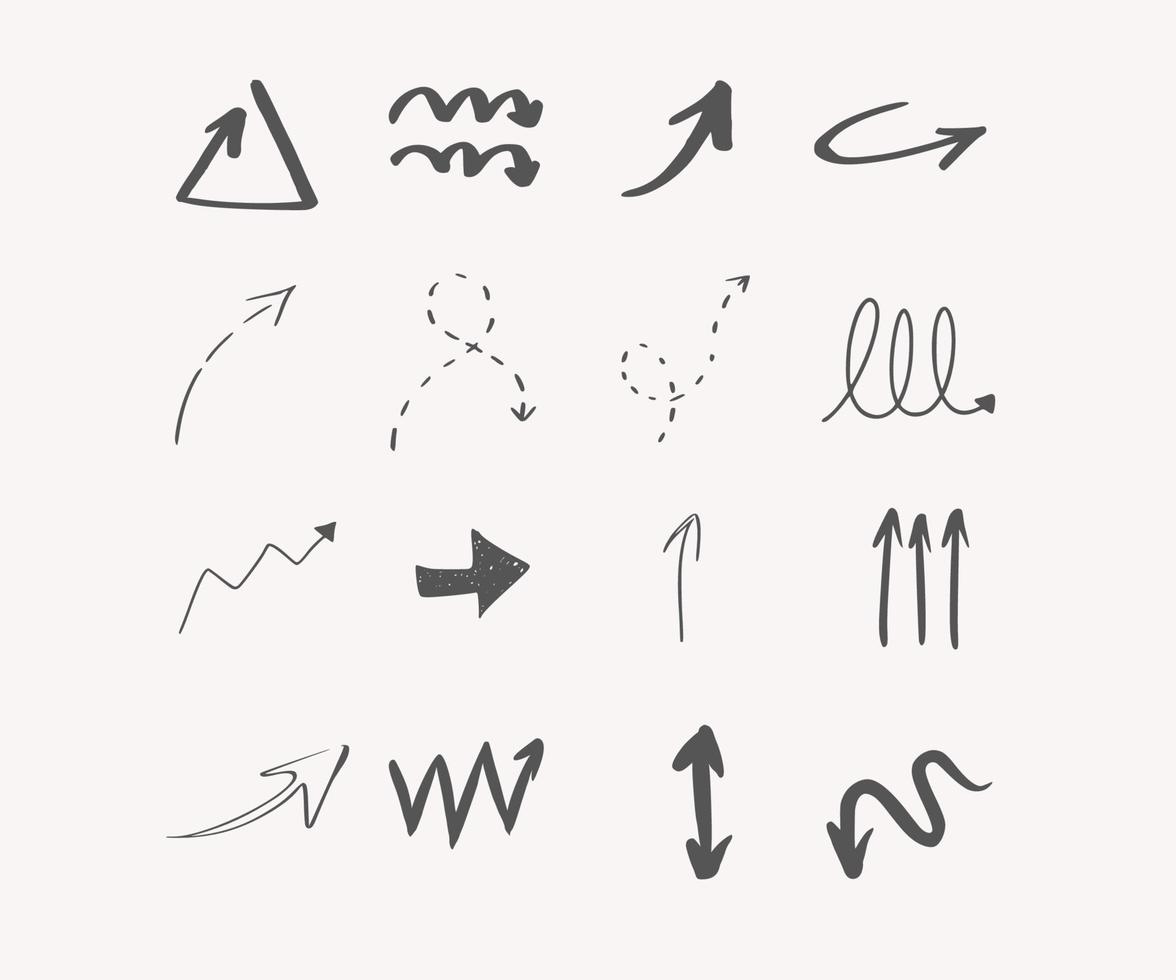 Arrow hand drawn element doodle vector