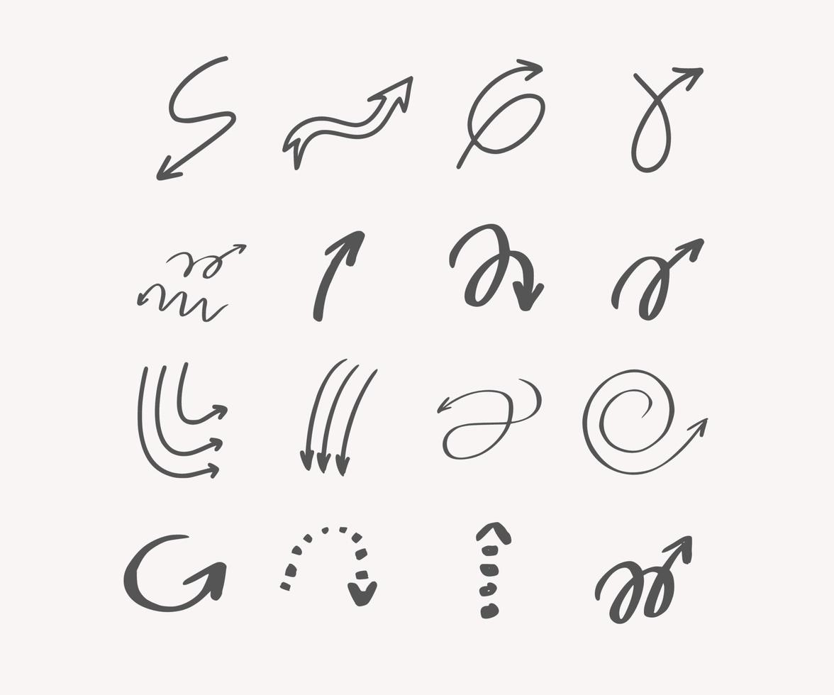 Arrow hand drawn element doodle vector