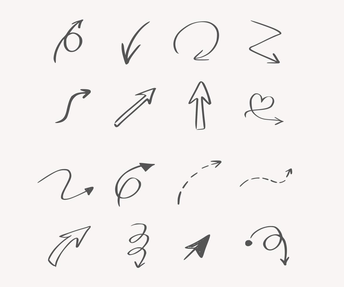 Arrow hand drawn element doodle vector