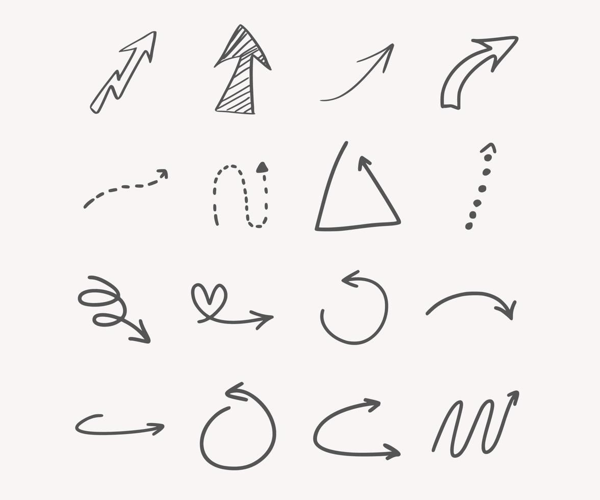Arrow hand drawn element doodle vector