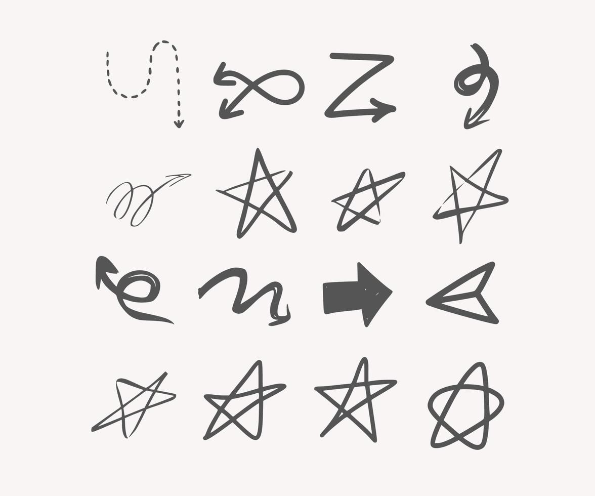 Arrow hand drawn element doodle vector
